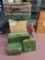 Five pieces of vintage luggage