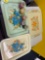 yankee candles and vintage metal decorative trays