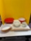 Pyrex, rolling pin, chicken apron