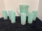 turquoise mid-century beverage set