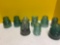 9 vintage glass insulators