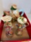 Frog fisherman, teapot sugar and creamer