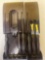 CUTCO utensils in 2 cases. Four knives, two forks.