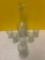 elegant etched glass decanter, and 6 matching stems