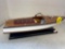 model speedboat on stand