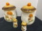 vintage sears mushroom shaker, and canister set
