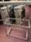 Contemporary glass and metal shelf