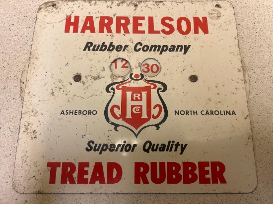 Harrelson rubber Company, Ashboro, NC tread rubber, metal mechanical time sign