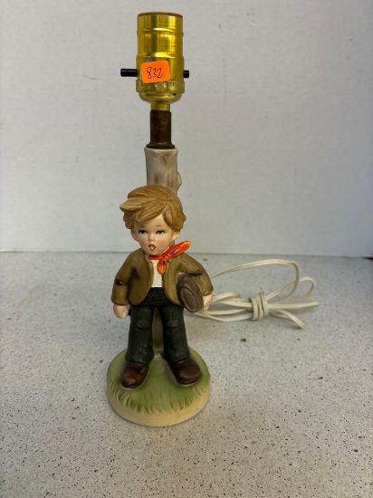 Hummel boy with hat lamp