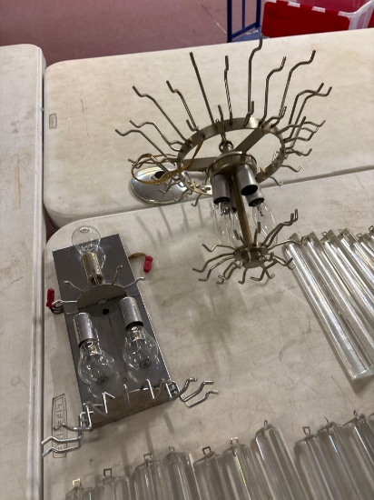 Italian possibly Vinini glass chandelier, and sconces