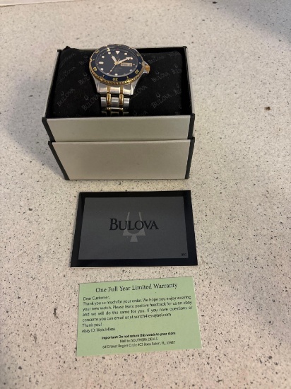 Bulova Marine star mens watch inbox with papers