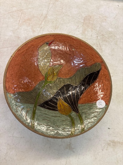 enamel on brass bowl