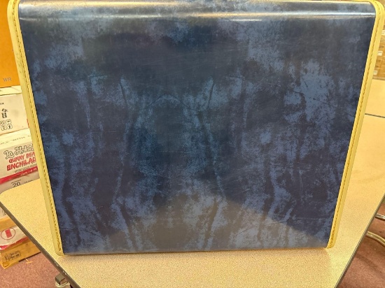 vintage blue marbled Samsonite luggage