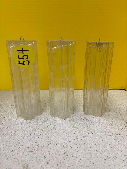 Three Italian glass chandelier pieces