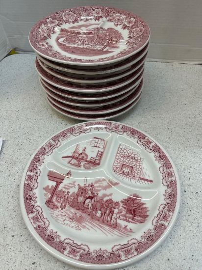 9 IROQUOIS and Shenango China Grill plates