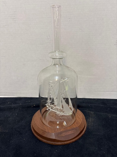 Litchfield glass sculpture, England, sailboat