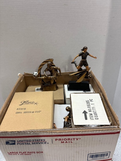 15 New resin soccer trophies