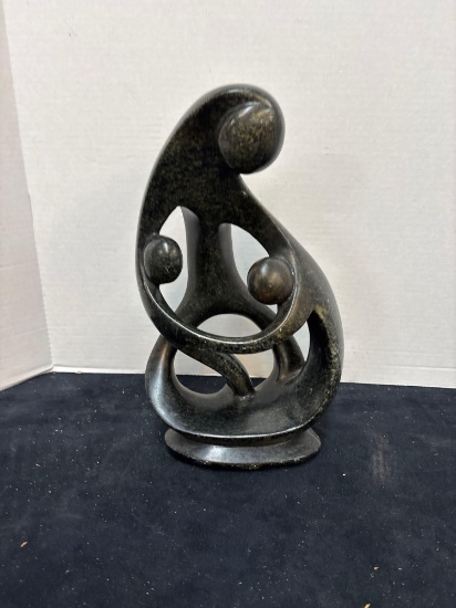 mother and child stone sculpture 13 inches tall