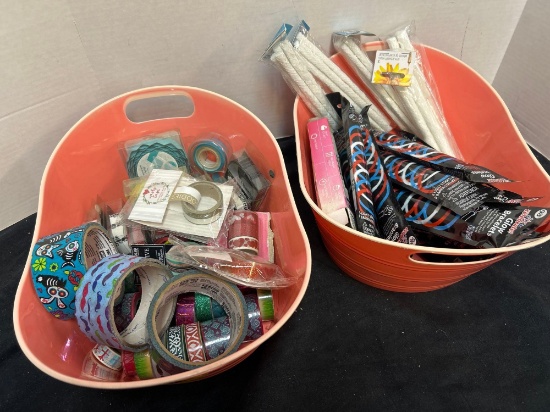 Arts and crafts materials, glow sticks, etc.