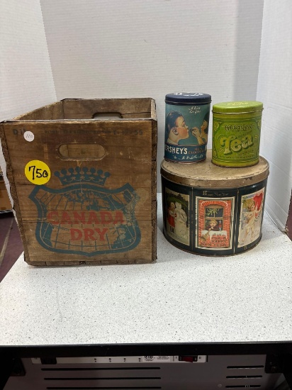 Canada dry crate, Vintage tins, cookie cutters