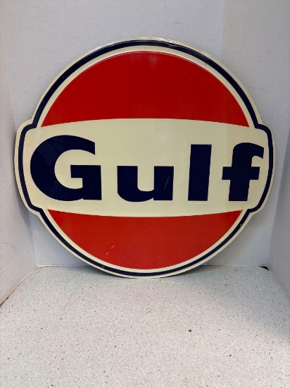 Gulf gasoline metal sign 23 inches