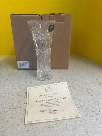 2 Lenox crystal star vases new in boxes