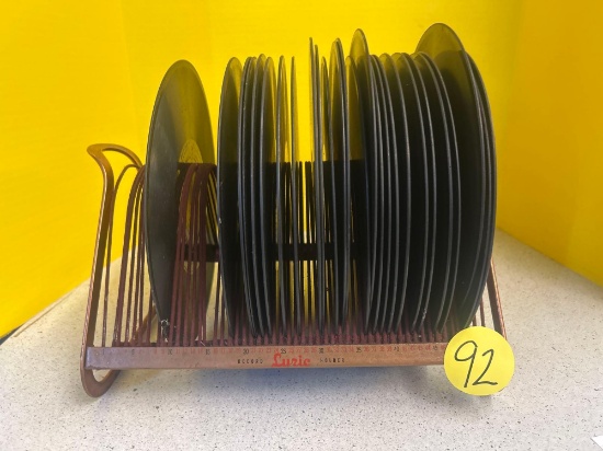 mid century record rack