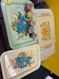 yankee candles and vintage metal decorative trays