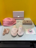 Pink Purse, hat, slippers, trinket box, etc.