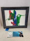 Original abstract, painting by a bottle nose dolphin