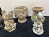 concrete urn and outside stone decorations