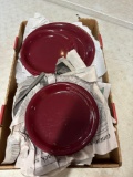 Burgundy stoneware, 16 pieces