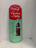 Coca-Cola metal thermometer 27 inches tall