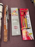 three pogo sticks