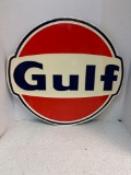 Gulf gasoline metal sign 23 inches