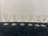 6 uranium glass optic wine stems