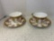 2 Imperial Limoges France, cups and saucers, gold encrusted