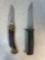 Buck 105 USA hunting knife 9 1/4 inches long and SCHRADE Uncle Henry LB7 folding knife 8 3/4 inches