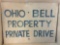 Ohio Bell property Private Drive metal sign