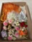 Flapper scarf shawl, antique velvet flowers