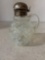 Antique glass syrup picture with metal lid