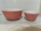vintage pink flamingo Pyrex bowls