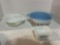 vintage Pyrex casserole dishes and refrigerator dish