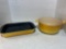 LECREUSET enamel cast iron baking dish and cast iron pot