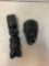2 black onyx obsidian figures, head and God