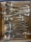 2 sets mid century look stainless flatware