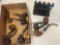 10 vintage pipes with pipe rack