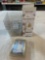 plastic refrigerator organizer bins, candle warmer lamp, and 4 x 6 frames