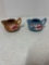 Two Roseville pottery creamers