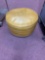 Mid-century ottoman on casters